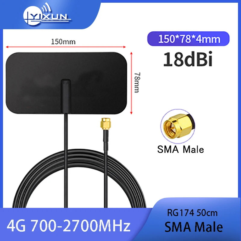 

4G Patch Antenna LTE 3G 2G GSM GPRS Nb-iot Vehicle Mounted Antennas Signal Booster Amplifier SMA Male 700-2700MHz