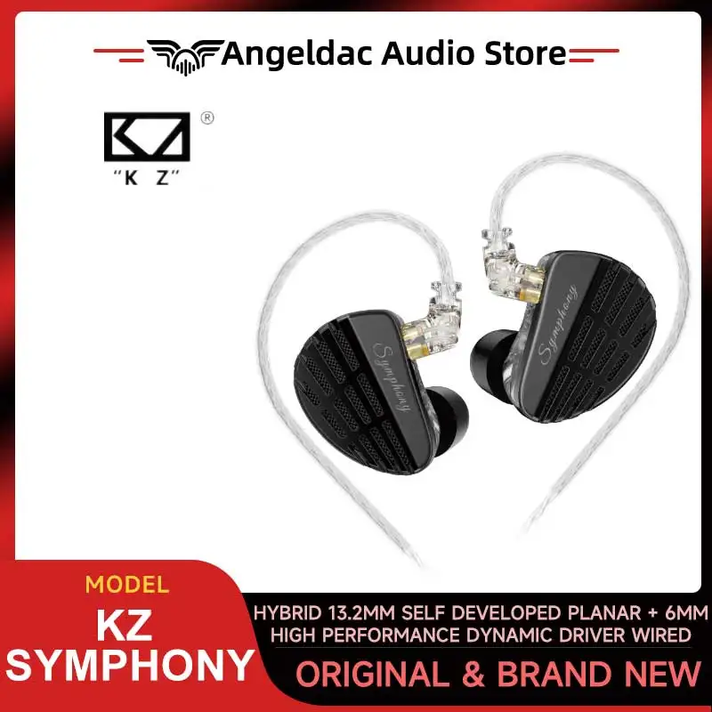 

KZ Symphony Hybrid 13.2mm Self Developed Planar + 6mm High Performance Dynamic Driver Wired HIFI Audiophile Gaming Earphones