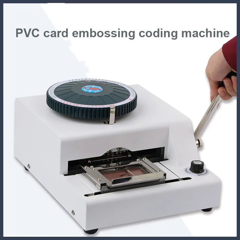

Manual PVC Card Emboss Number Machine Convex Code Stamping Printer Membership Card Typewriter Surface Embossing Machine