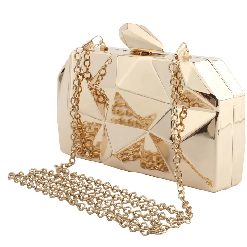 

Gold Acrylic Box Geometric Evening Bag Clutch Elegent Chain Women Handbag For Party Shoulder Bag For Wedding/Dating/Party purse