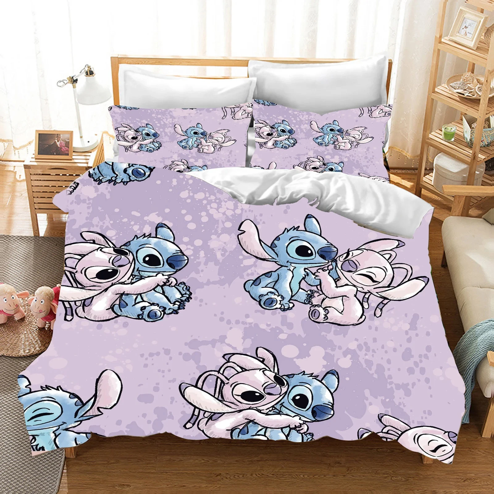 

Disney Stitch New Design Cute Duvet Cover Kids Bedding Set Girls Boys Comforter Cover for Bedroom Decorations Gifts Full Size