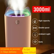 Air Humidifier Essential Oil Dual Hole Aroma Diffuser With Colorful LED Light Ultrasonic Air Humidifiers vaporizer 3L Capacity
Air Humidifier Essential Oil Dual Hole Aroma Diffuser With Colorful LED Light Ultrasonic Air Humidifiers vaporizer 3L Capacity