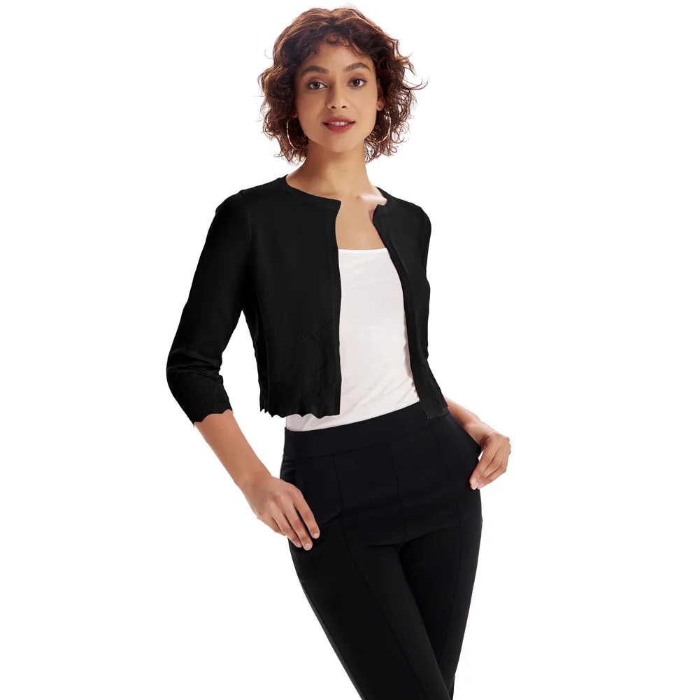 GK Women Cropped Cardigan Sweater 3/4 Sleeve Scalloped Trim Knitwear Breathable Comfort Solid Simply Daily Casual Streetwear
GK Women Cropped Cardigan Sweater 3/4 Sleeve Scalloped Trim Knitwear Breathable Comfort Solid Simply Daily Casual Streetwear