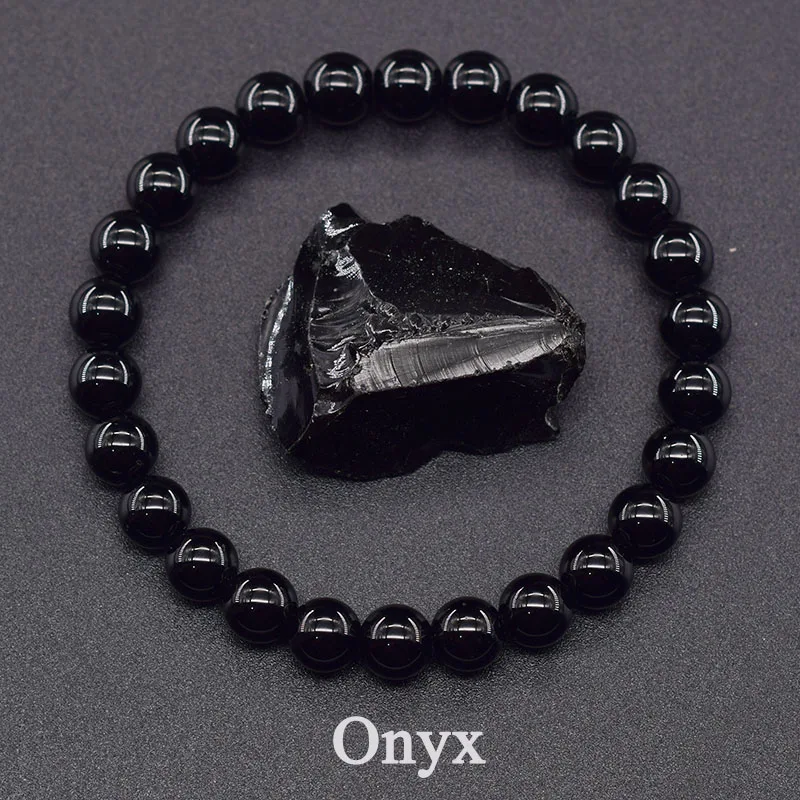 Natural Stone Bead Bracelets Onyx