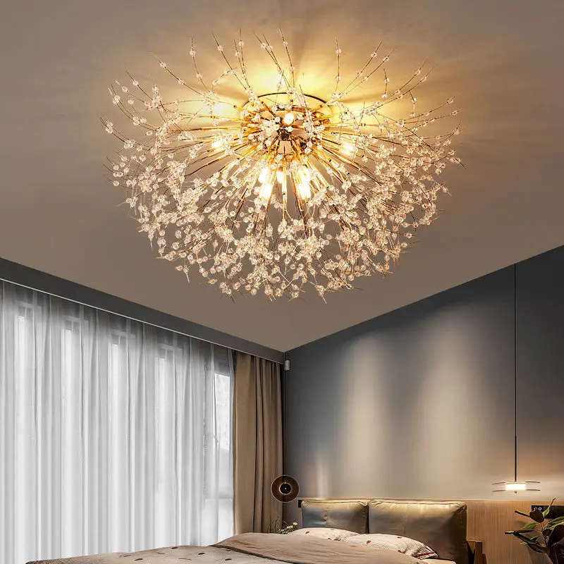 

Modern Dandelion LED Ceiling Lights Creative Crystal Chandelier Ceiling Lamp Romantic Living Room Bedroom Lampara techo Lighting