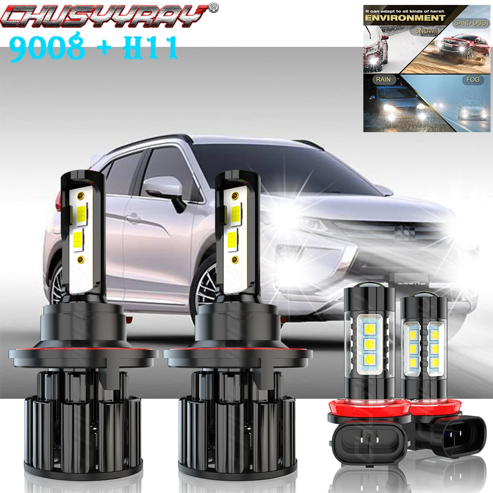 CHUSYYRAY Car lights Compatible For Mitsubishi Eclipse 2006-2007- LED Headlight 9008 + H11 Fog Light Bulbs Car accsesories
CHUSYYRAY Car lights Compatible For Mitsubishi Eclipse 2006-2007- LED Headlight 9008 + H11 Fog Light Bulbs Car accsesories