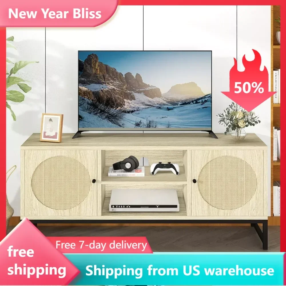 47.2'' L X 15.75'' W X 22'' H Home Furniture for Tv Rattan TV Stand Easy Assembly Rustic Oak Beige Cabinet Living Room Table
47.2'' L X 15.75'' W X 22'' H Home Furniture for Tv Rattan TV Stand Easy Assembly Rustic Oak Beige Cabinet Living Room Table