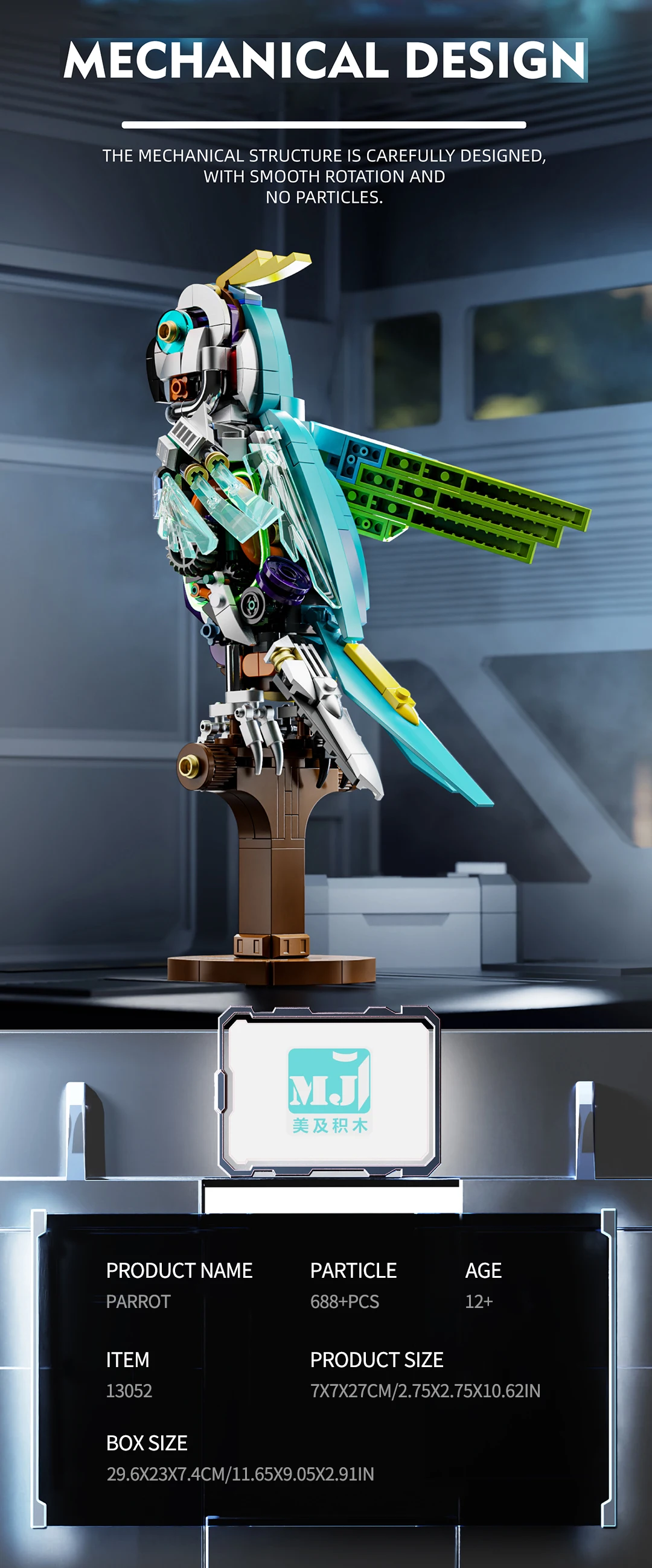 543PCS Mechanical Parrot Building Block Joints Movable Animal Model Bricks Set With Light Desktop Decoration Kids DIY Toys Gifts 543PCS Mechanical Parrot Building Block Joints Movable Animal Model Bricks Set With Light Desktop Decoration Kids DIY Toys Gifts