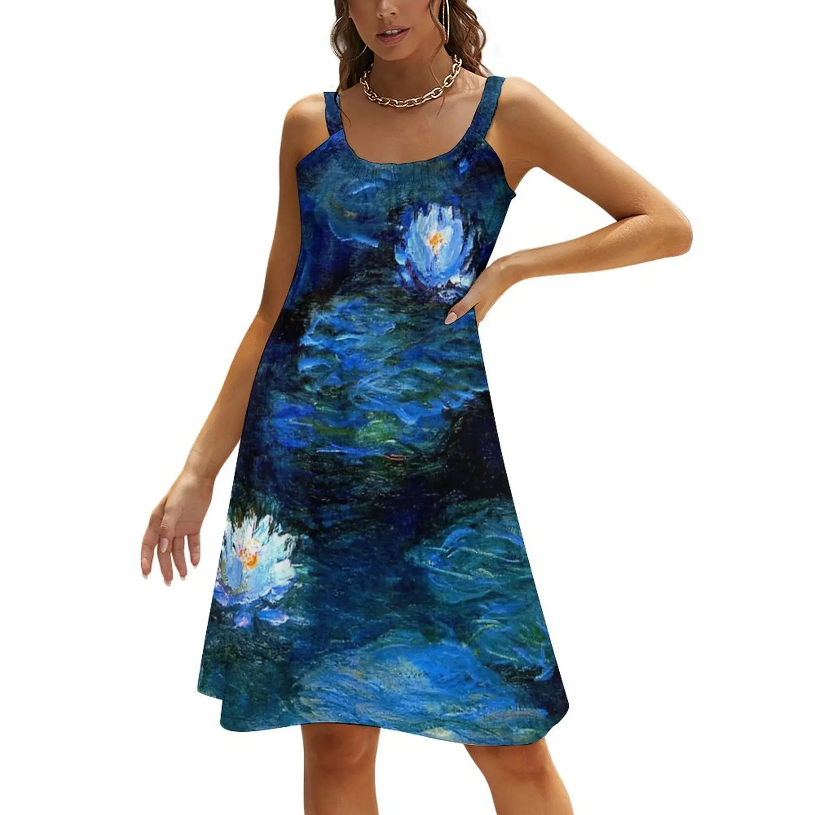 Water Lilies Monet deep blue Beach Sling Skirt dress women summer 2024 Long veiled dresses dresses women summer 2024
Water Lilies Monet deep blue Beach Sling Skirt dress women summer 2024 Long veiled dresses dresses women summer 2024