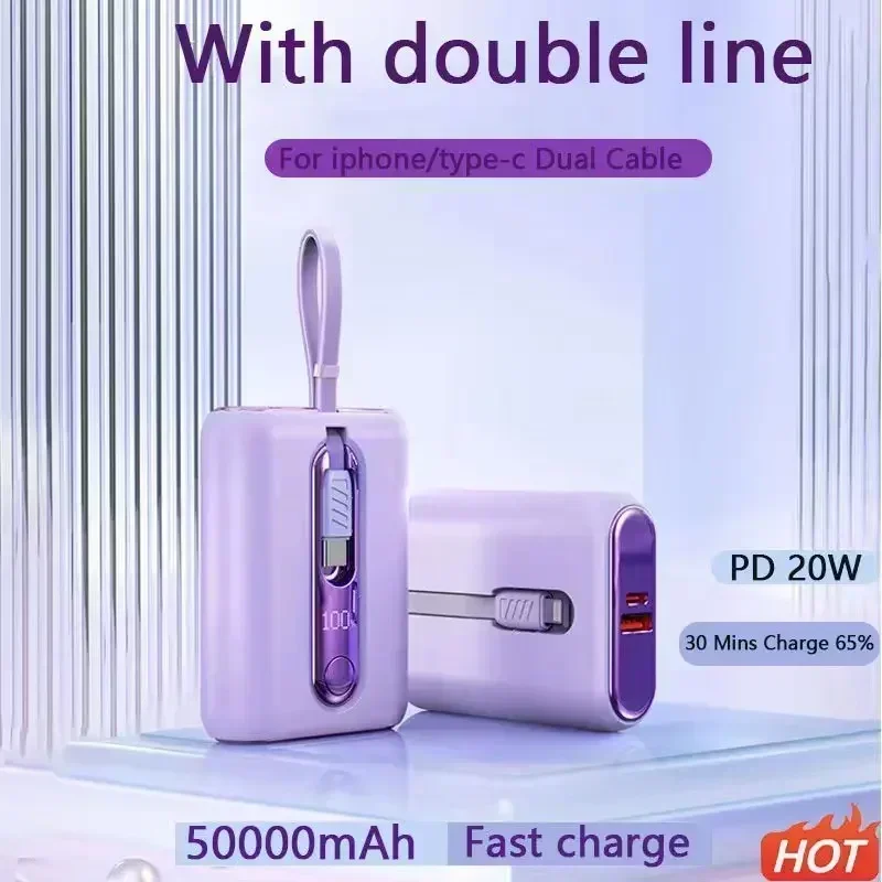 Mini 22.5W Power Bank Fast Charging Powerbank With Type-C For iPhone Cable 50000mAh PD QC3.0 Charger For Samsung Xiaomi
Mini 22.5W Power Bank Fast Charging Powerbank With Type-C For iPhone Cable 50000mAh PD QC3.0 Charger For Samsung Xiaomi