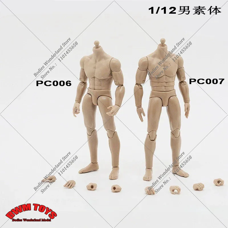 

Супер гибкие подвижные шарнирные куклы PC006, PC007, масштаб 1/12, 15 см, Мужской Корпус с дополнительными руками для 6-дюймовой экшн-фигурки