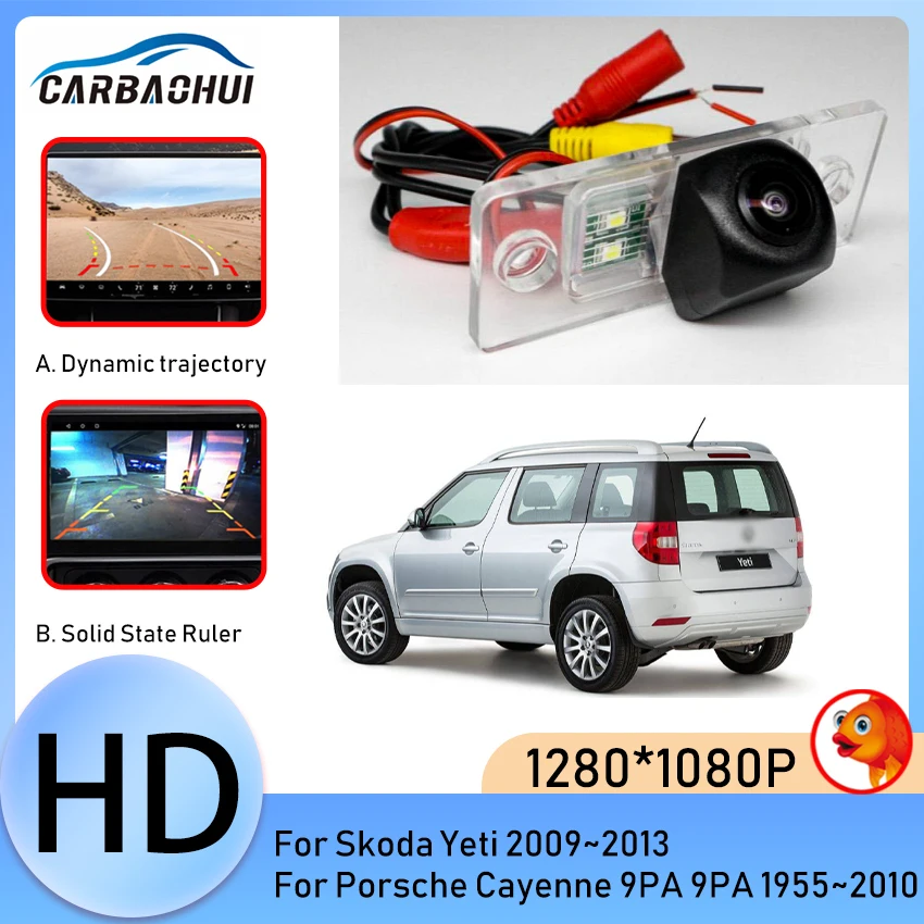 

Dynamic Trajectory Tracks Car Rear View Camera HD CCD Waterproof For Skoda Yeti 2009~2013 For Porsche Cayenne 9PA 9PA 1955~2010