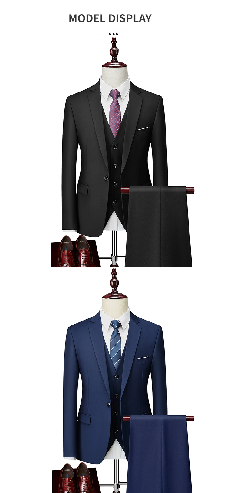 M-6XL 15 Colors ( Jacket+Vest+Pants ) Formal Business Office Men's Suits Groom Wedding Dress Party Dress Solid Color Suit 22 S4a120dc91d9a4e81a634ca902976a932W