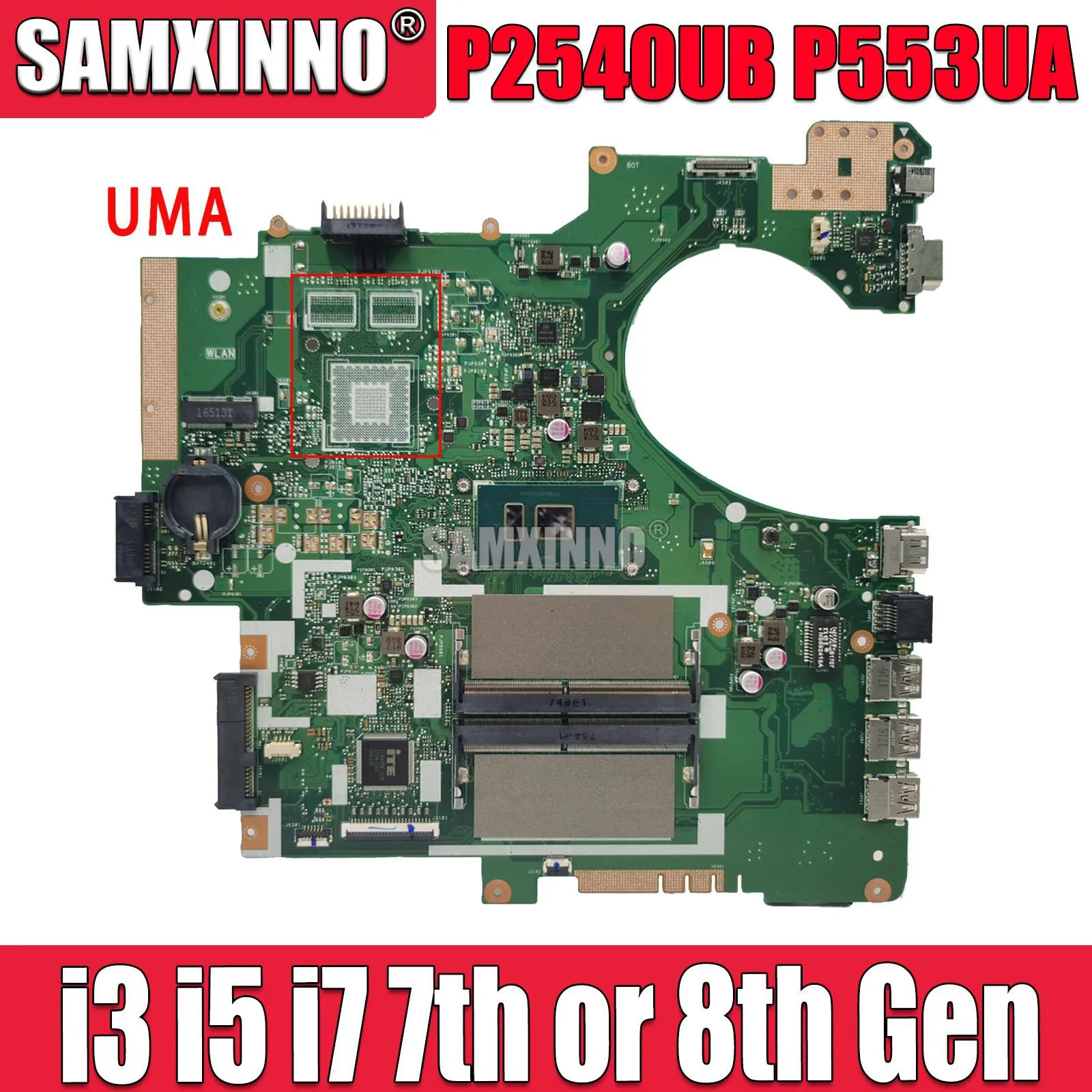 SAMXINNO P2540U motherboard For Asus P2540UQ P2540UV P2540UB P2540UA P553U Laptop motherboard 4405U 3965U I3 I5 I7 CPU V2G GPU
SAMXINNO P2540U motherboard For Asus P2540UQ P2540UV P2540UB P2540UA P553U Laptop motherboard 4405U 3965U I3 I5 I7 CPU V2G GPU