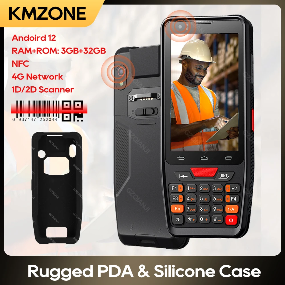 4G Rugged Android 12 Handheld PDA with 1D 2D Barcode Scanner NFC Smart Terminal Wifi Logistics Wireless Data Collector 3BG+32GB
4G Rugged Android 12 Handheld PDA with 1D 2D Barcode Scanner NFC Smart Terminal Wifi Logistics Wireless Data Collector 3BG+32GB