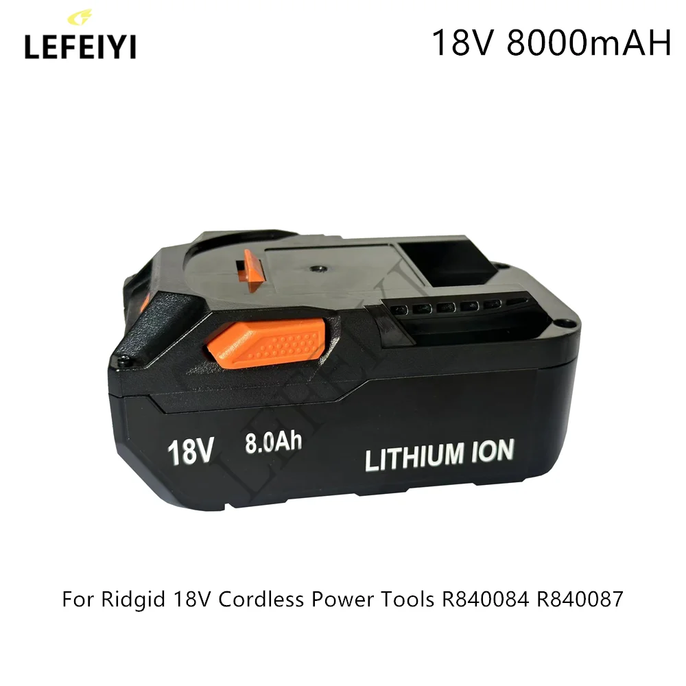 

18V 8000mAh Li-ion Battery for RIDGID R840083 CS0921 R84008 AC840084 L1830R For AEG 18V