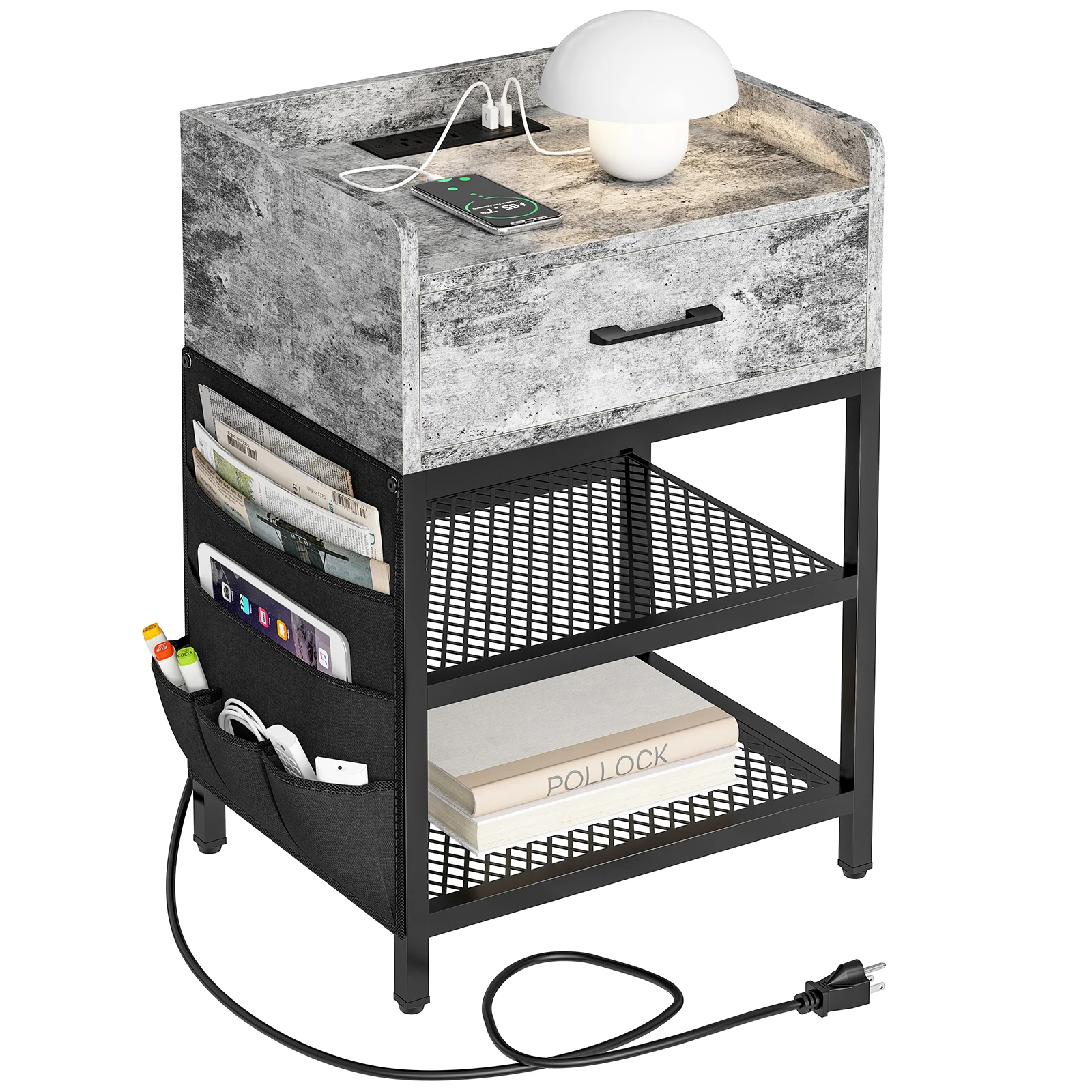 EnHomee Bedroom Nightstands with Charging Station Wood Drawers Bedside Table with 2 USB Ports 2 Outlets Night Stand Furniture
EnHomee Bedroom Nightstands with Charging Station Wood Drawers Bedside Table with 2 USB Ports 2 Outlets Night Stand Furniture