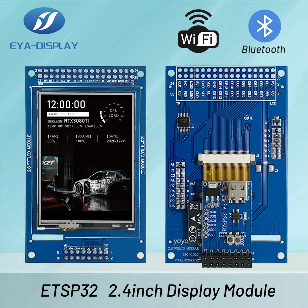 

2,4 дюймовый TFT ЖК-дисплей ESP32 LVGL макетная плата Wi-Fi и Bluetooth 2,4 "240*320 40PIN IOT экран дисплея