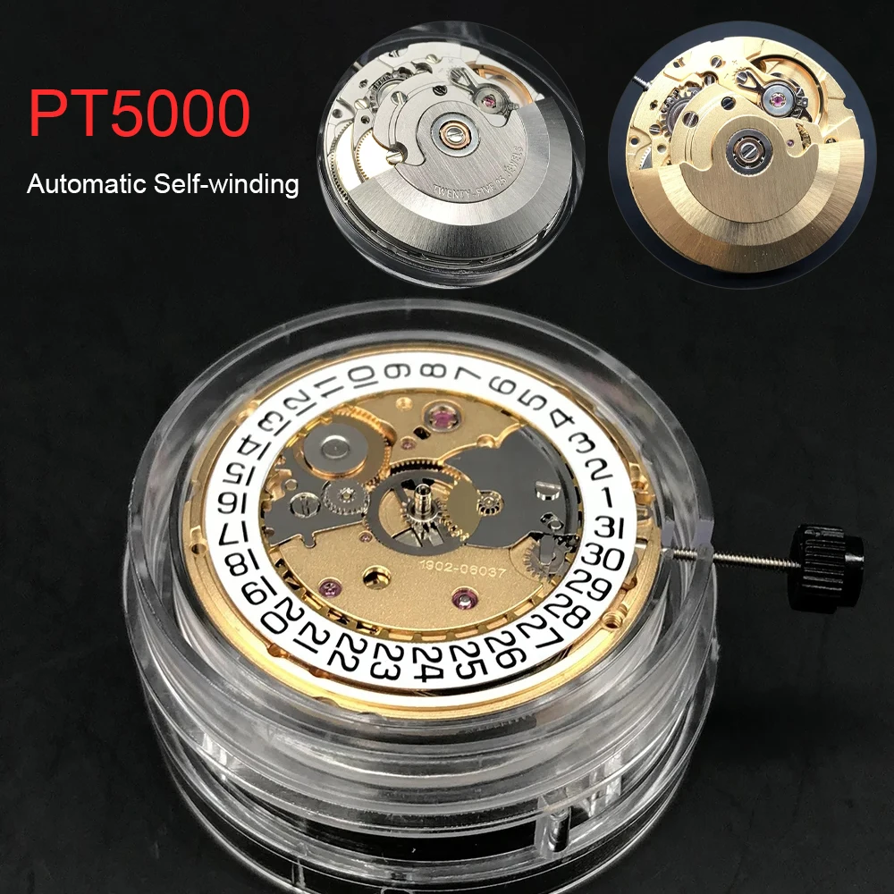 

PT5000 Automatic Mechanical Movement Gold/Silver Version Automatic Self-winding High Accuracy 25 Jewels Watch Replacement Part