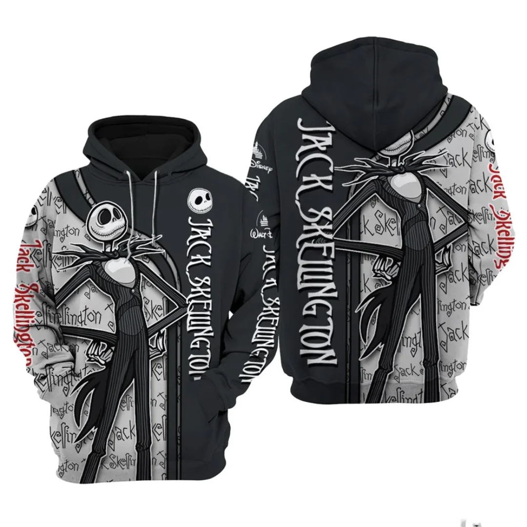 

The Nightmare Before Christmas Jack Skellington 3d Hoodie Men Fashion Sweatshirts Disney Halloween Harajuku Casual Zipper Hoodie