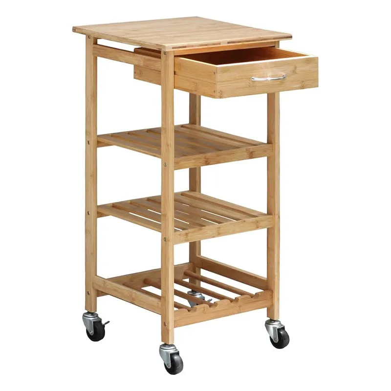 

Kitchen Cabinets Trolley Rolling Storage Cart, Filing Cabinets Work Bench Dining Room Sets With Wheels Natural Wooden Furnitures