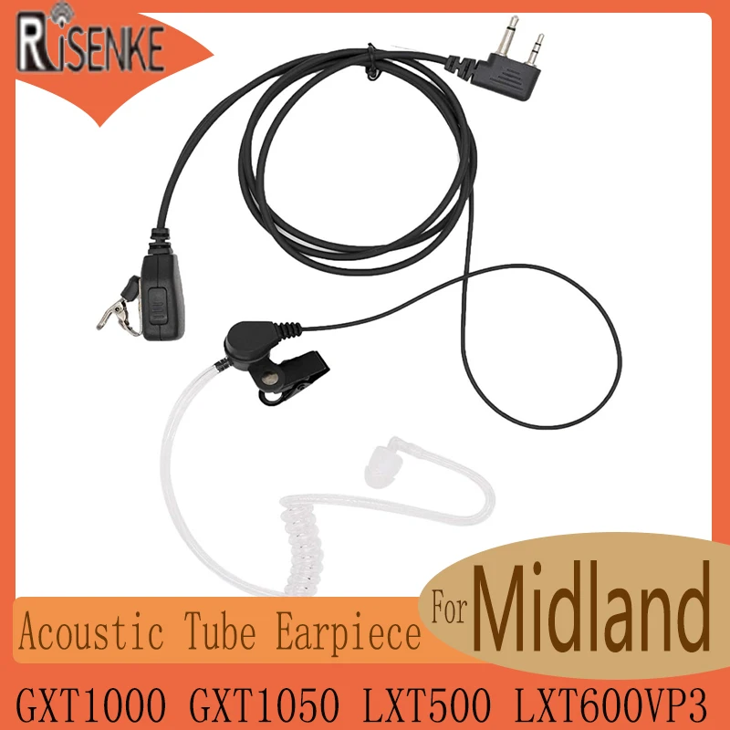 

RISENKE-Transparent Acoustic Tube Earpiece Headset,Compatible with Midland,GXT1000,GXT1050,LXT500,LXT600VP3, Radio Walkie Talkie