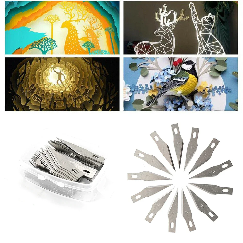 100/50pcs Blades Stainless Steel Engraving Blades Metal Blade Wood Carving Blade Replacement S Urgical S Calpel Craft Silver
100/50pcs Blades Stainless Steel Engraving Blades Metal Blade Wood Carving Blade Replacement S Urgical S Calpel Craft Silver