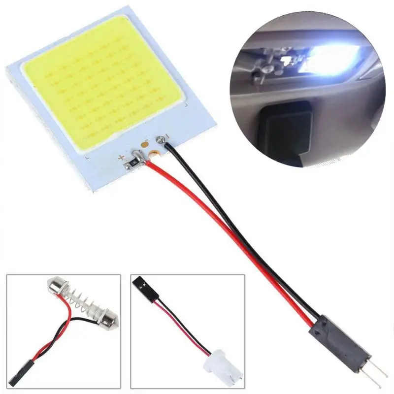 

New Two Connectors White COB LED 3W 12V Car Interior Panel Dome Light Lamp Bulb No Radiate No Strobe Easy To Install