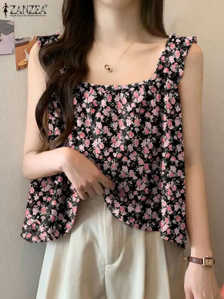 ZANZEA Bohemian Floral Blouse Summer Printed Sleeveless Tops Women Holiday Beach Camis Tanks Causal Party Blusas Female Chemise
ZANZEA Bohemian Floral Blouse Summer Printed Sleeveless Tops Women Holiday Beach Camis Tanks Causal Party Blusas Female Chemise