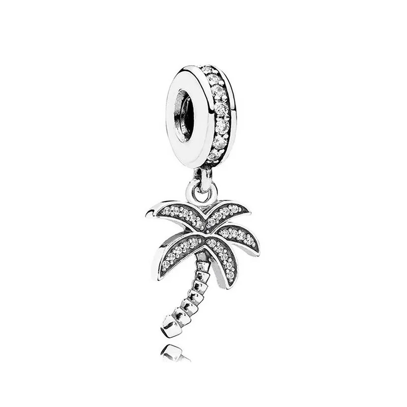 

Authentic 925 Sterling Silver Bead Sparkling Palm Tree Dangle Charm Fit Pandora Women Bracelet Bangle Gift DIY Jewelry
