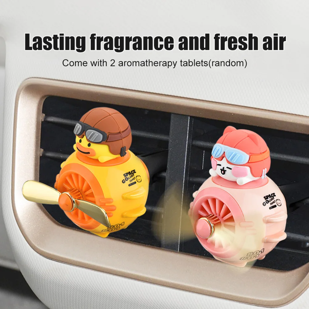 Car Air Freshener Cartoon Duck Pilot Air Outlet Aroma Diffuser Rotating Propeller Perfume Car Decoration Interior Accessories
Car Air Freshener Cartoon Duck Pilot Air Outlet Aroma Diffuser Rotating Propeller Perfume Car Decoration Interior Accessories