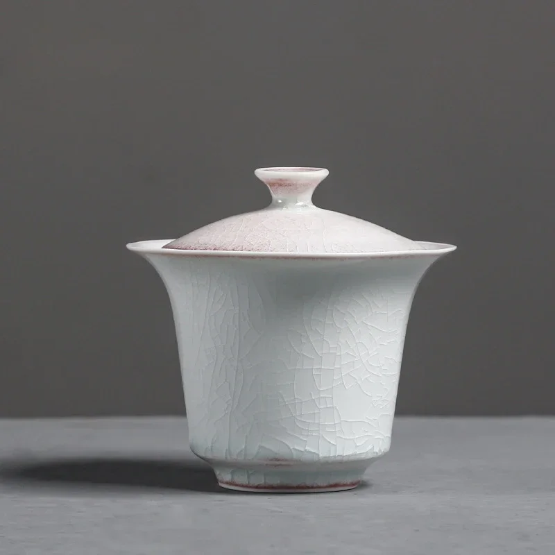

150ml Kiln Change Ceramic Gaiwan Aesthetic Borneol Glaze Tea Tureen Tea Maker Cover Bowl Chinese Kung Fu Tea Set Supplies Craft