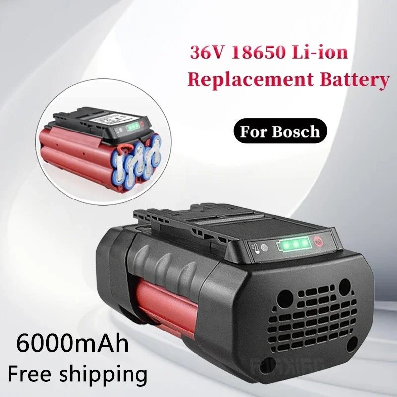 

36V 6000mAh Li-ion Rechargeable Battery for BOSCH Replacement Batteries Lithium-Ion BAT810 BAT836 BAT840 D-70771 Power Tools