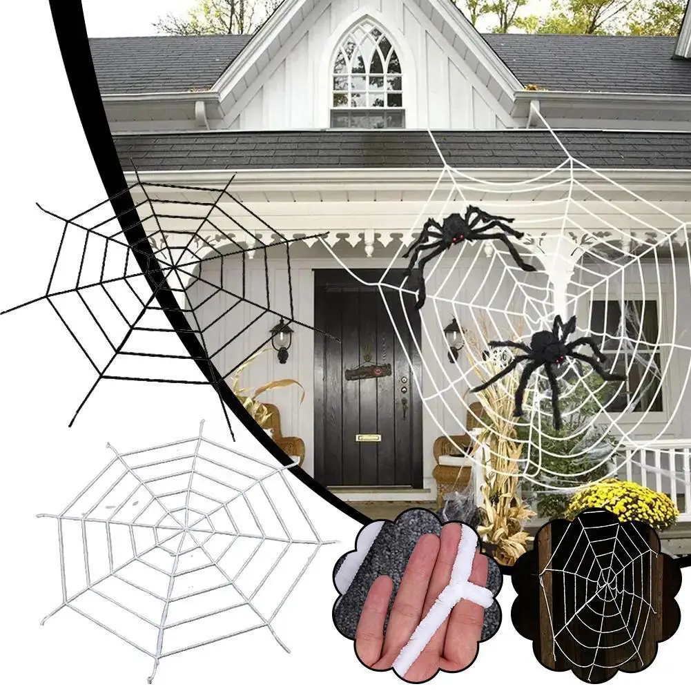 

1pcs Halloween Flannelette Spider Web Diameter 1.5m Atmosphere Parties Fun Supplies Terror Holiday Decorations Y1Z8