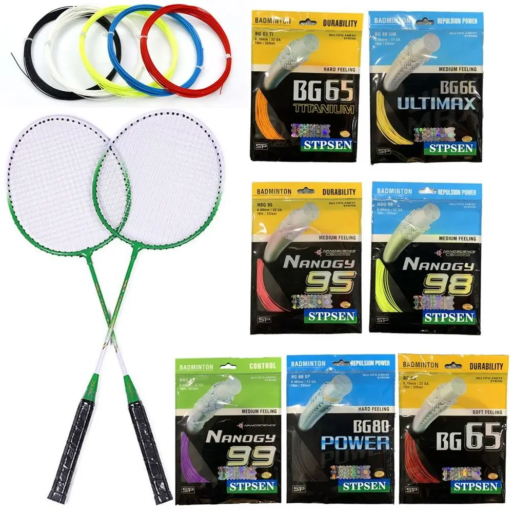

Random Color Badminton Racket String Length 10M Dia.0.7mm Badminton Racquet Wire BG80power High Elasticity Racquet Stringing