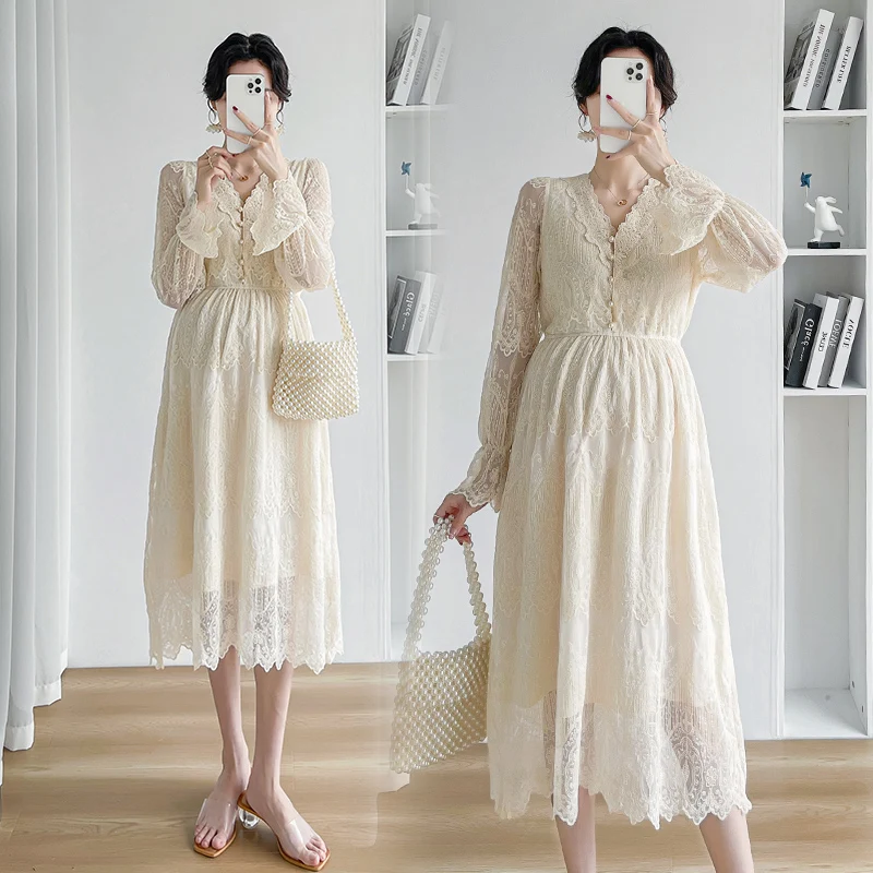 599# 2023 Spring Summer Lace Maternity Long Dress Elegant A Line Slim Clothes for Pregnant Women Chic Ins Hot Pregnancy Clothing
599# 2023 Spring Summer Lace Maternity Long Dress Elegant A Line Slim Clothes for Pregnant Women Chic Ins Hot Pregnancy Clothing