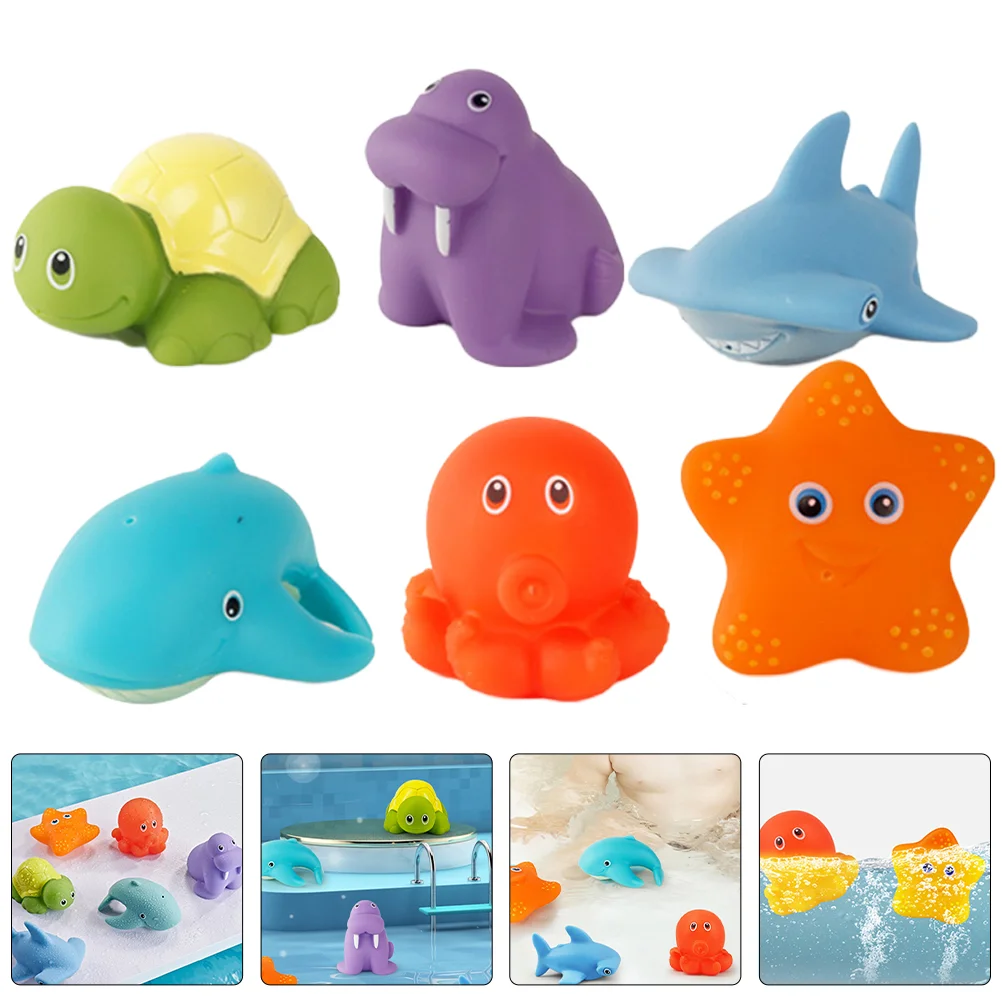 

Toddlers Bath Toy Bathtub Floating Animal Heat Bath Toy For Infant Children Playing With Water Spraying Temperature Sensing