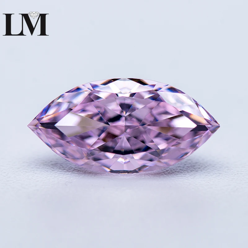 

Cubic Zirconia Stone Light Pink Color Marquise Shape 5A 4k Crushed Ice Cut Lab Synthetic CZ Gemstone DIY Charms Jewelry Making