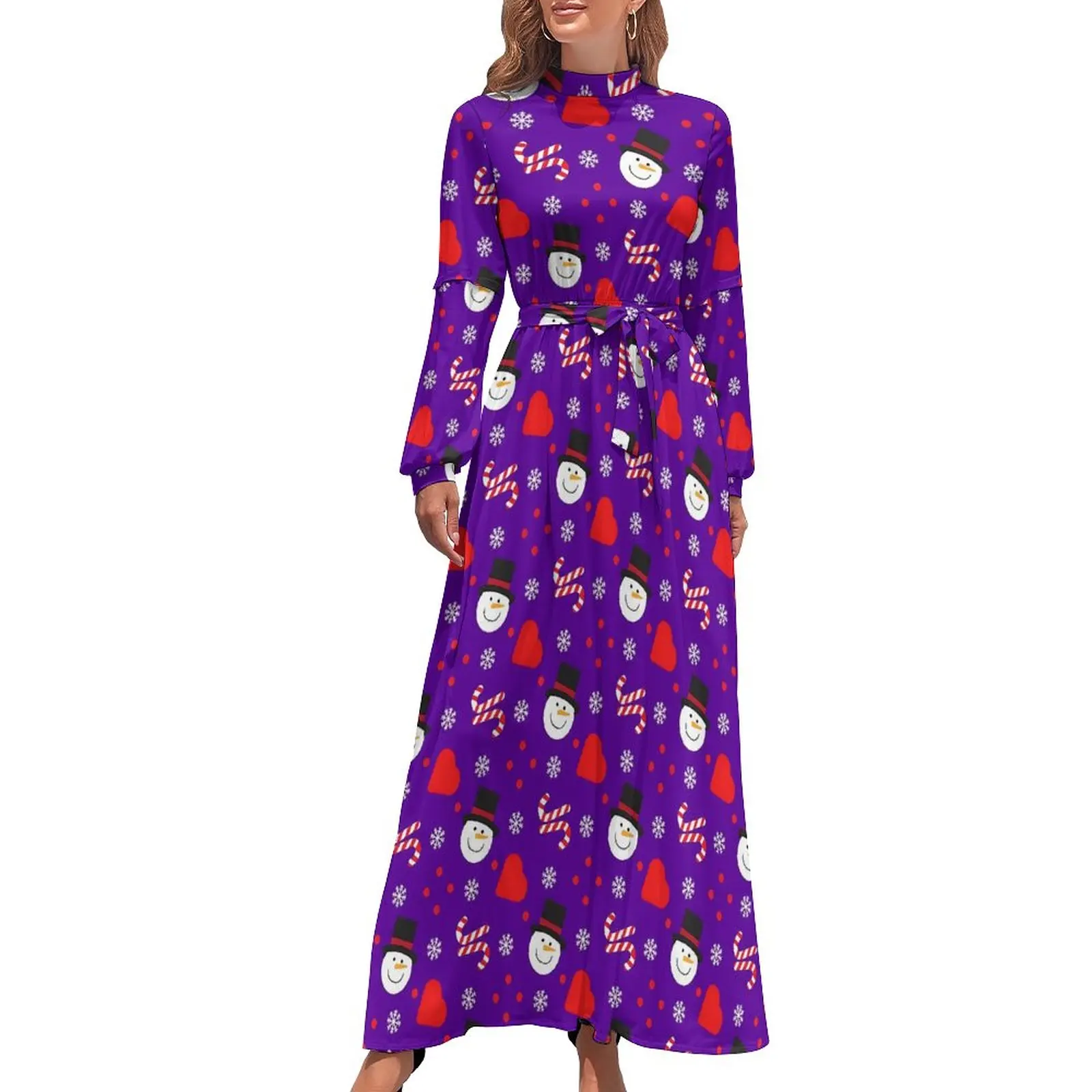 Candy Canes Print Dress Long-Sleeve Snowflakes Snowman Cute Maxi Dress High Neck Stylish Design Bohemia Long Dresses Gift
Candy Canes Print Dress Long-Sleeve Snowflakes Snowman Cute Maxi Dress High Neck Stylish Design Bohemia Long Dresses Gift