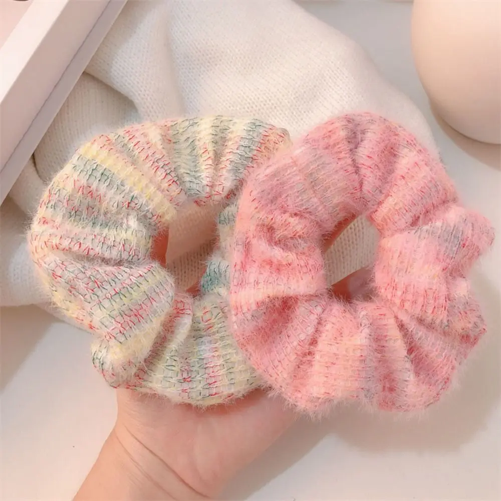 

Elastic Sweet Knitted Hair Rope Korean Style Ponytail Holder Winter Plush Scrunchies Hairbands Rubber Band Knitted Hair Hoop