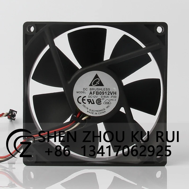 

AFB0912VH Case Cooling Fan Dual Ball Fan for DELTA 92*92*25MM 9025 9CM 0.6A 12V High Airflow Fan