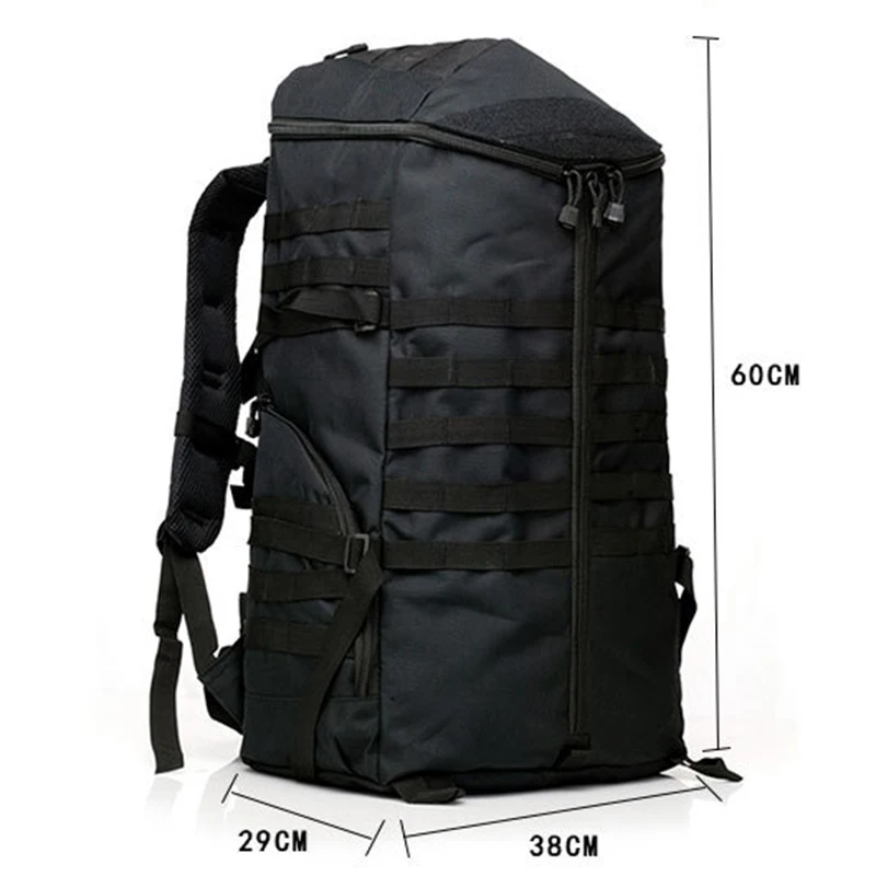 

Large Capacity Tactical Backpack 60L Camping Rucksack Mountaineering Bag Camouflage Outdoor Sports Hunting Hiking Bag