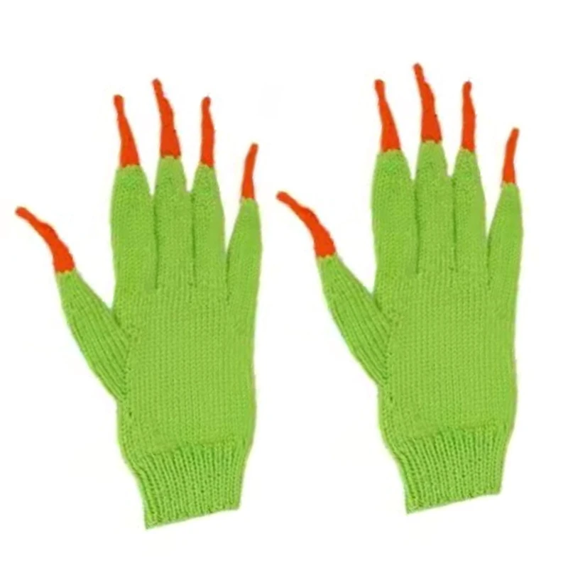 

Вязаные перчатки с длинными пальцами. Эластичные вязаные крючком перчатки. Зимние теплые зеленые перчатки. Прямая поставка