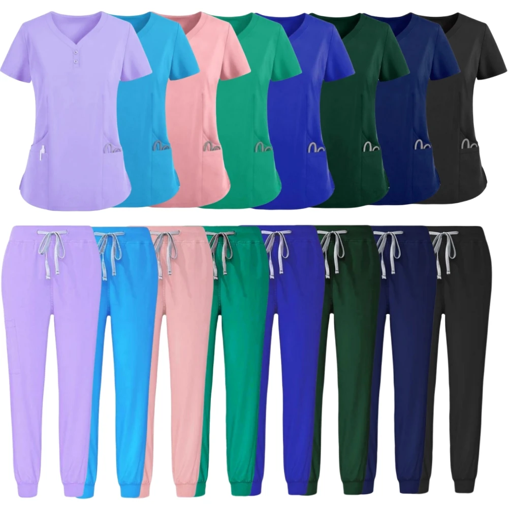 

Wholesale Multicolor Hospital Medical Surgical Uniforms Women Wear Scrub Set Doctor Uniform Jogger Suit Doctor Nurse Scrubs Set