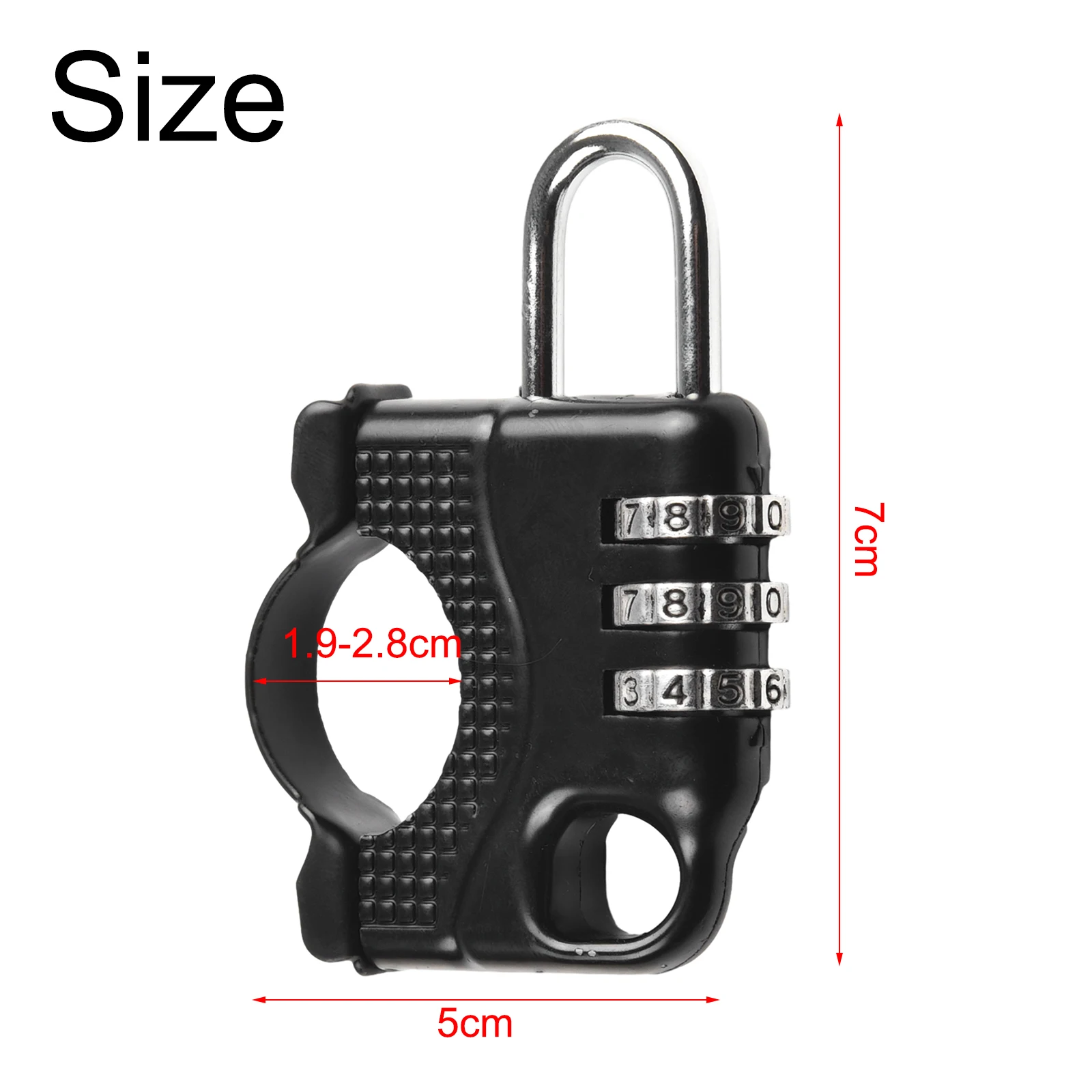 1pc Helmet Lock 3 Digit Password Motorcycle Bicycle Lock Anti-theft Scooter Helmet Lock Parts For 2.2-2.8cm Handlebar Diameter
1pc Helmet Lock 3 Digit Password Motorcycle Bicycle Lock Anti-theft Scooter Helmet Lock Parts For 2.2-2.8cm Handlebar Diameter