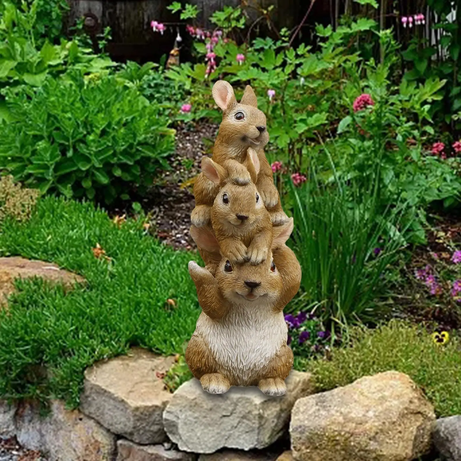 

Статуя кролика, пасхальное украшение, милая садовая статуя, Пасхальный кролик, статуэтка, аксессуар для офиса, спальни, газона, вне стола