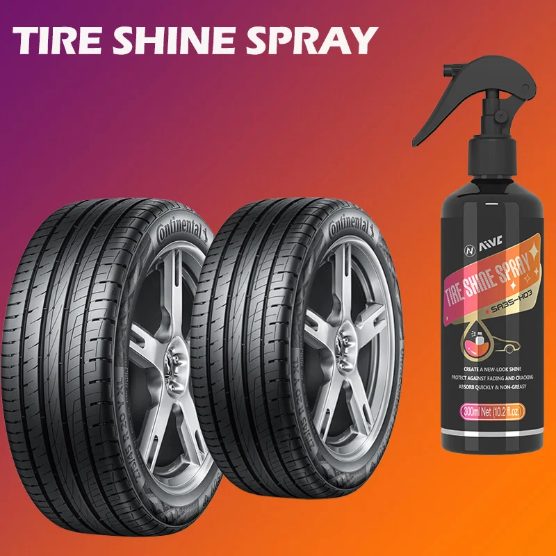 

Car Tire Shine Coating Plastic Rubber Wheel Restorer Agent Tyre Polishing Brightener AIVC 300ml Auto Gloss Spray Car Detailing