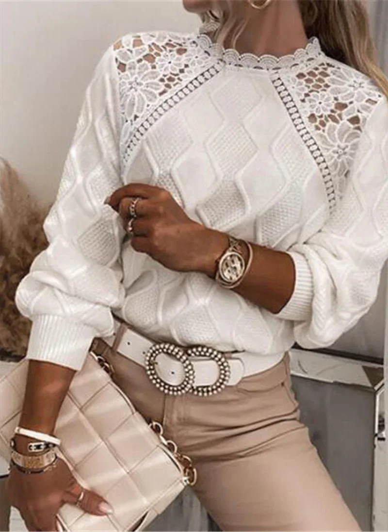 2024 Spring Knitting Lace Women's Sweater Spring O-neck Long Sleeve Keep Warm Loose Sweaters Female Casual Trendy Ladies Clothes
2024 Spring Knitting Lace Women's Sweater Spring O-neck Long Sleeve Keep Warm Loose Sweaters Female Casual Trendy Ladies Clothes