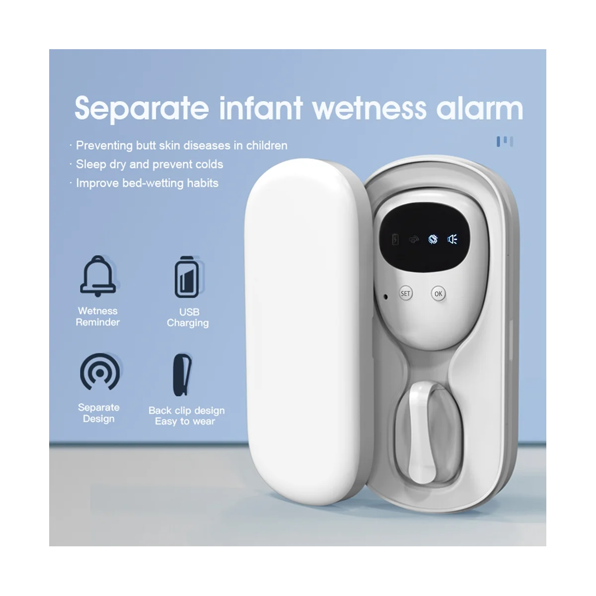 

Wireless Bedwetting Alarm Best Bed Wetting Enuresis Alarm Nocturnal Wetting Alarm Baby Children Potty Training