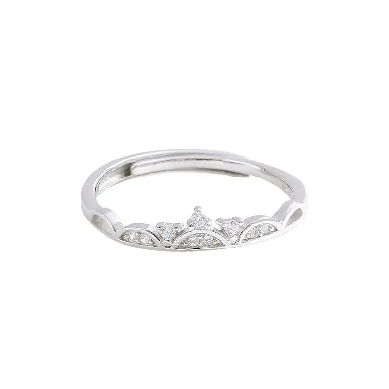 S925 Silver zircon Crown ring with female premium design feel niche opening adjustable
S925 Silver zircon Crown ring with female premium design feel niche opening adjustable